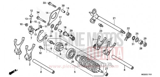 BARILLET DE SELECTION (NC700SD) NC700SDD de 2013